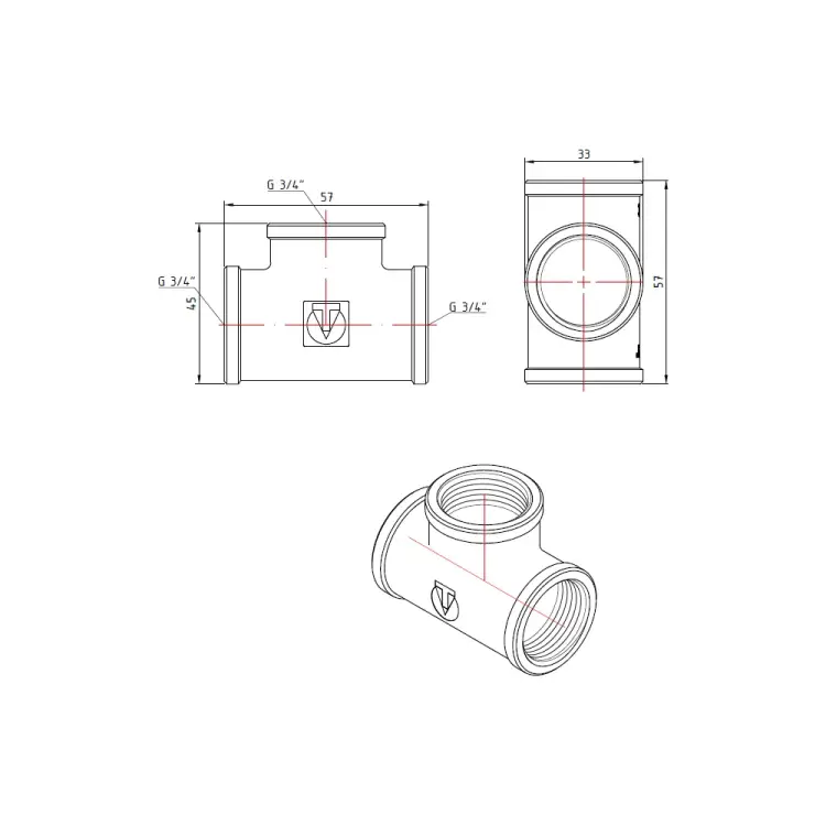 Тройник Valtec VTr.130.N.0005
