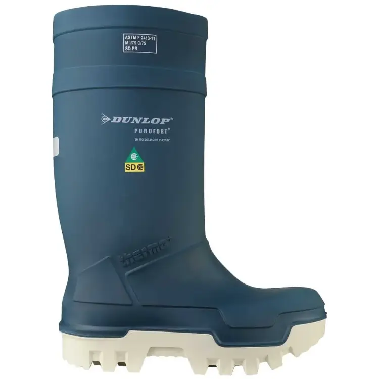 Сапоги Dunlop PUROFORT THERMO+ FULL SAFETY синие с белой подошвой, 41 E662673/41