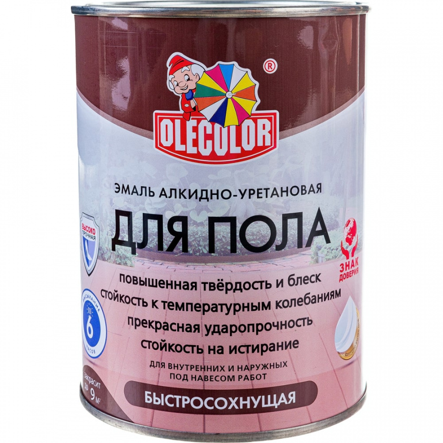 Алкидно-уретановая быстросохнущая эмаль для пола Olecolor 4300007477