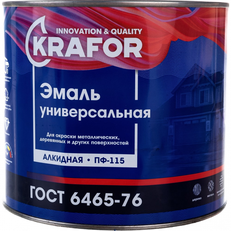 Универсальная атмосферостойкая эмаль KRAFOR ПФ-115