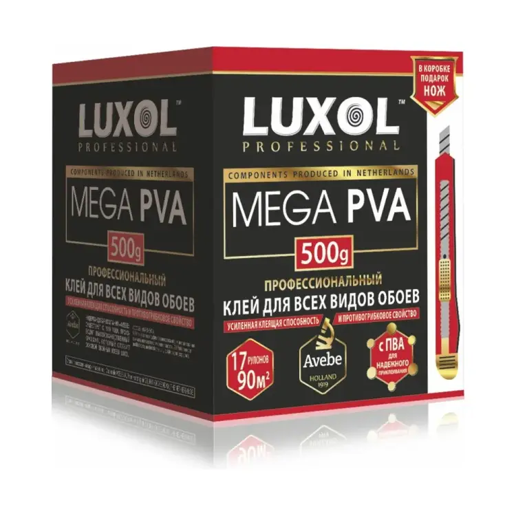 Профессиональный обойный клей LUXOL MEGA PVA MEGA PVA (Professional) 500г.