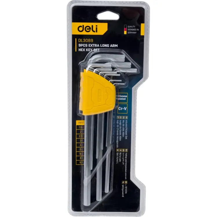 Набор сверхдлинных шестигранных ключей DELI dl3089 104478 Набор сверхдлинных шестигранных ключей DELI dl3089 104478