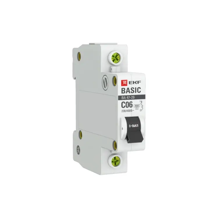 Автоматический однополюсный автомат EKF 6А mcb4729-1-06C