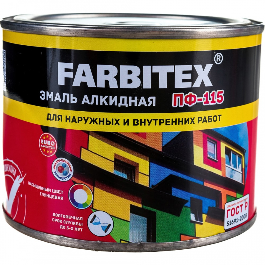 Алкидная эмаль Farbitex ПФ-115