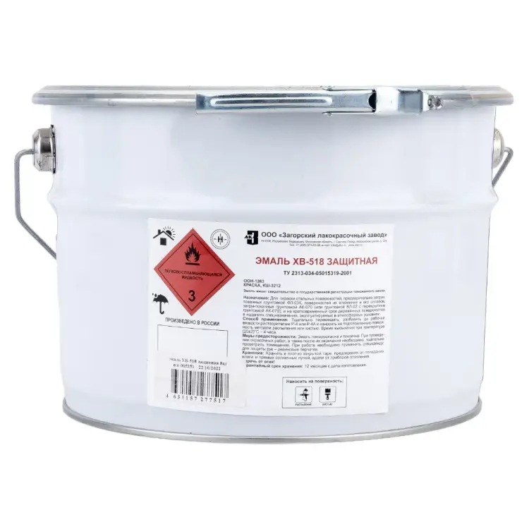 Защитная эмаль ЗАГОРСКИЙ ЛАКОКРАСОЧНЫЙ ЗАВОД ХВ-518 ZLK05391