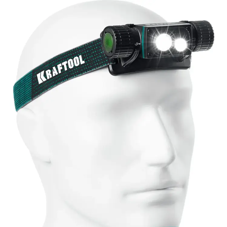 Аккумуляторный налобный/ручной фонарь KRAFTOOL KH-7 56450