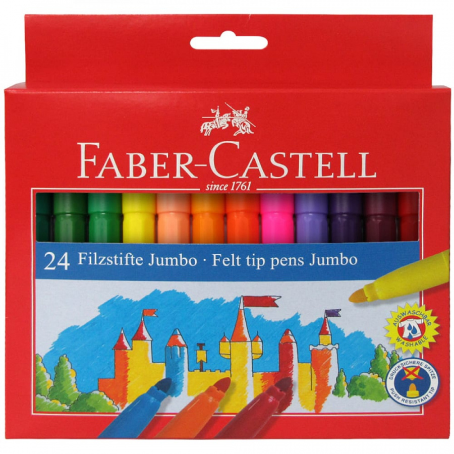 Смываемые фломастеры Faber-Castell Замок Jumbo