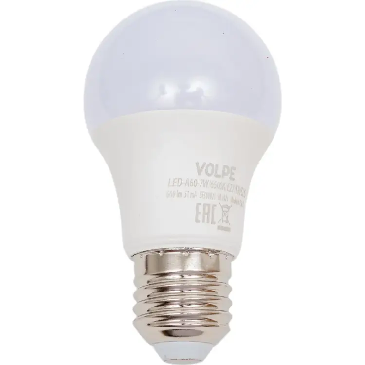 Светодиодная лампа Volpe LED-A60-7W/6500K/E27/FR/SLS UL-00008773
