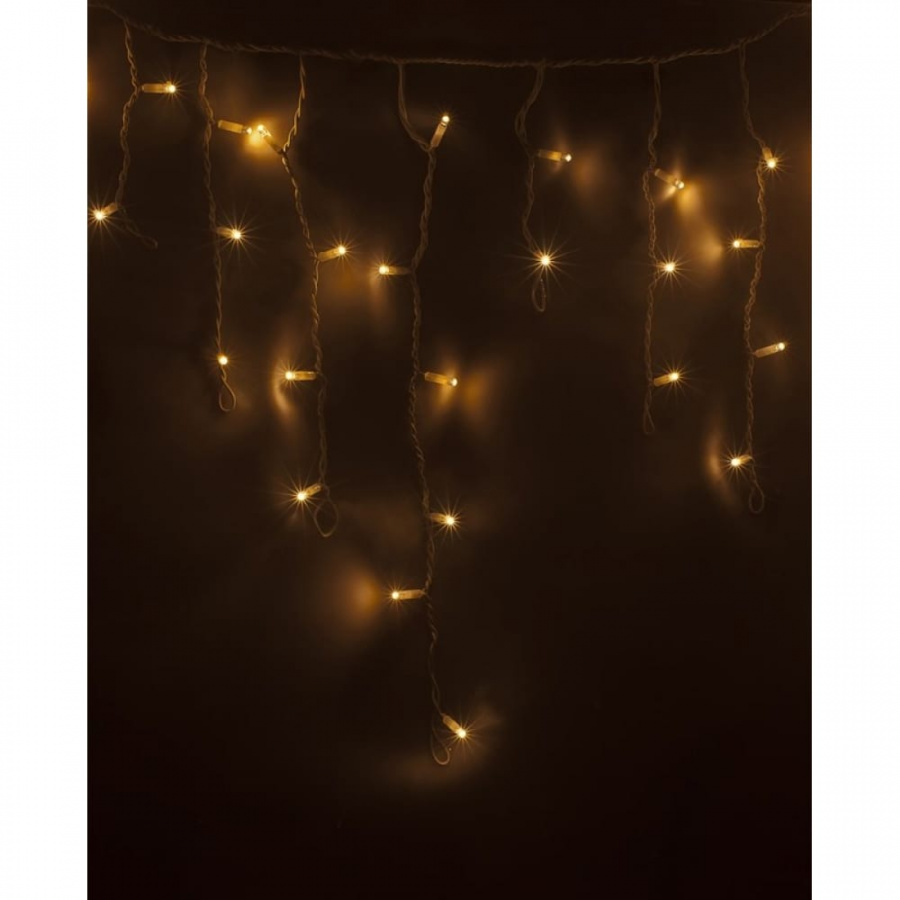 Гирлянда Neon-Night АЙСИКЛ бахрома, 2,4х0,6 м, белый ПВХ, 76LED тепло-белые
