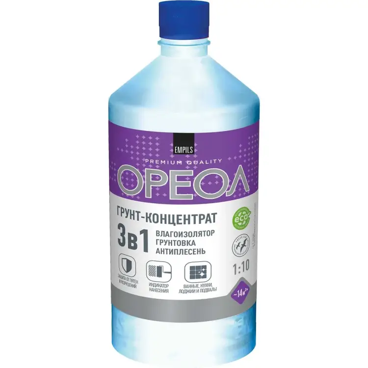 Влагоизолирующий грунт-концентрат для наружных и внутренних работ ОРЕОЛ 66403