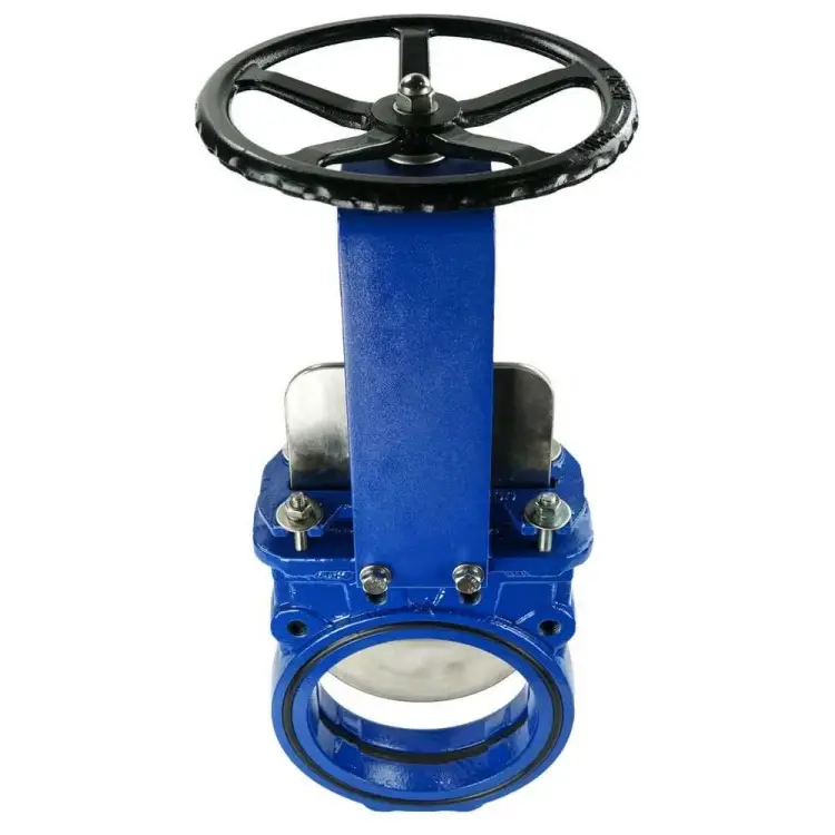 Ножевая чугунная межфланцевая двухсторонняя шиберная задвижка DN.ru D040-03175