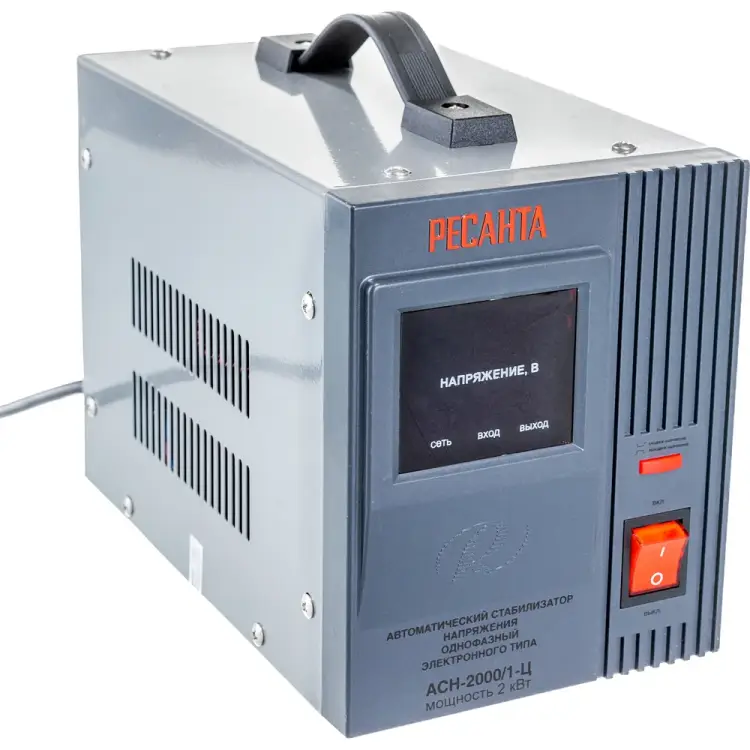 Однофазный стабилизатор напряжения Ресанта АСН 2000/1-Ц Однофазный стабилизатор напряжения Ресанта АСН 2000/1-Ц