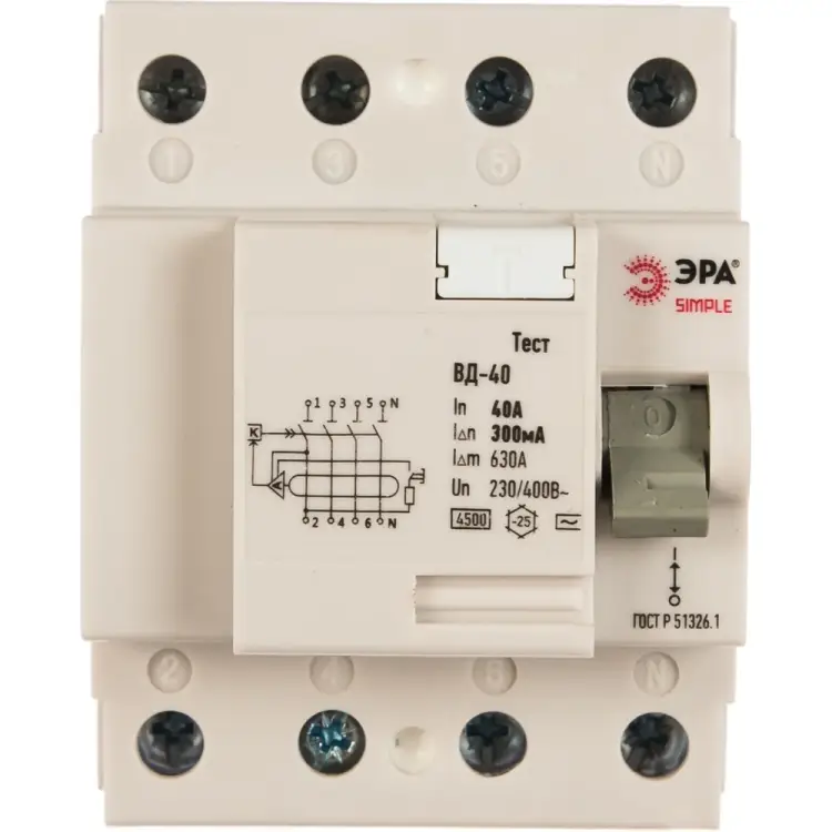 Электронное устройство защитного отключения ЭРА SIMPLE ВД-40 Б0039273