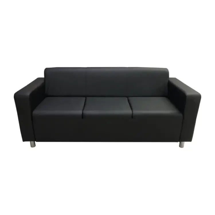 Трехместный диван Мягкий Офис черный АРТЛЮ301ЧН