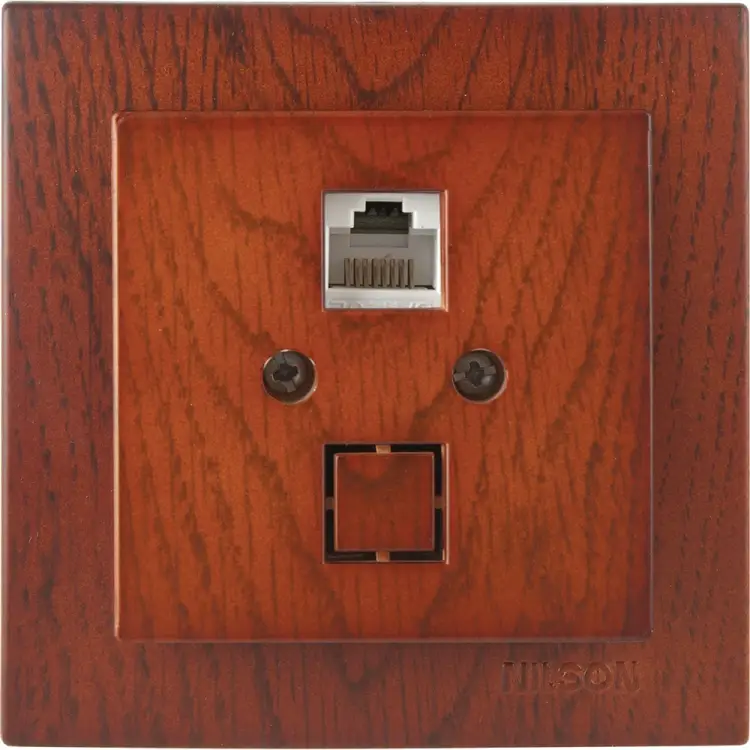Одноместная компьютерная розетка Nilson TOURAN WOOD 24261044