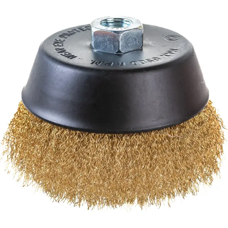Латунная чашеобразная кордщетка для ушм Rockforce RF-BWC005(29073) Латунная чашеобразная кордщетка для ушм Rockforce RF-BWC005(29073)