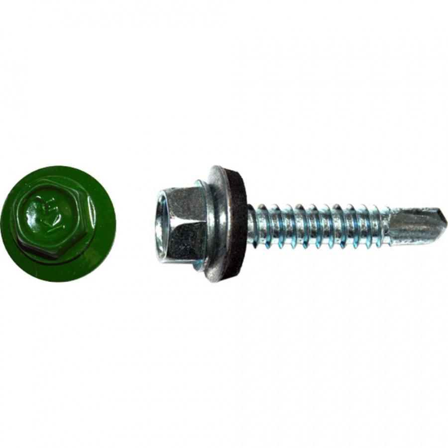 Кровельный саморез КРЕП-КОМП 4,8x35 RAL6002 зелёный 250 шт.