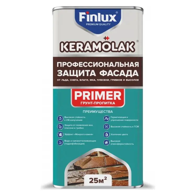 Керамический лак для защиты любых фасадов Finlux keramolak Primer 4603783207206
