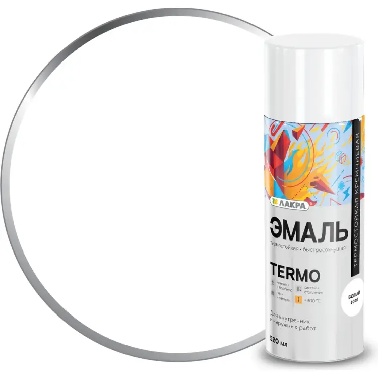 Термостойкая аэрозольная эмаль ЛАКРА Termo Лк-00012504 Термостойкая аэрозольная эмаль ЛАКРА Termo Лк-00012504