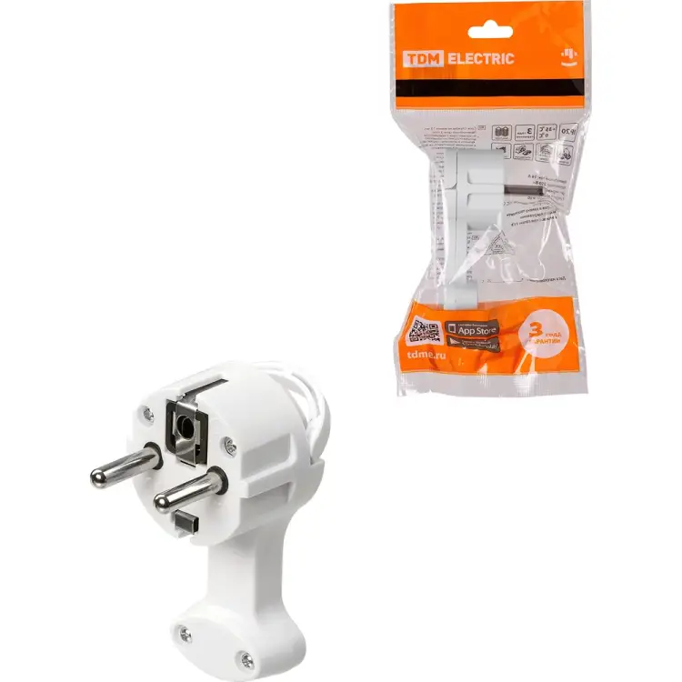 Круглая плоская вилка TDM ELECTRIC SQ1806-0195 Круглая плоская вилка TDM ELECTRIC SQ1806-0195