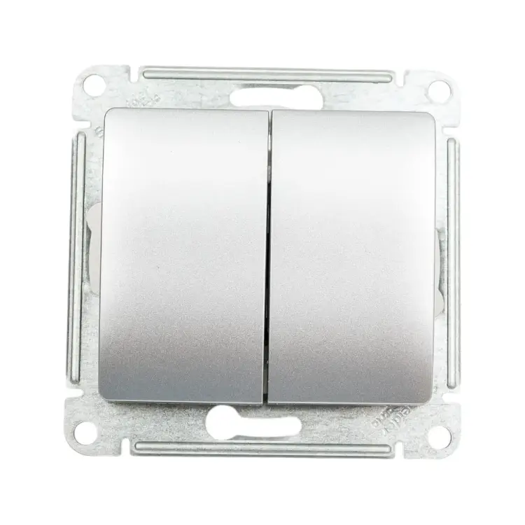 Двухклавишный переключатель Systeme Electric Алюминий сх.6, 10АХ GSL000365