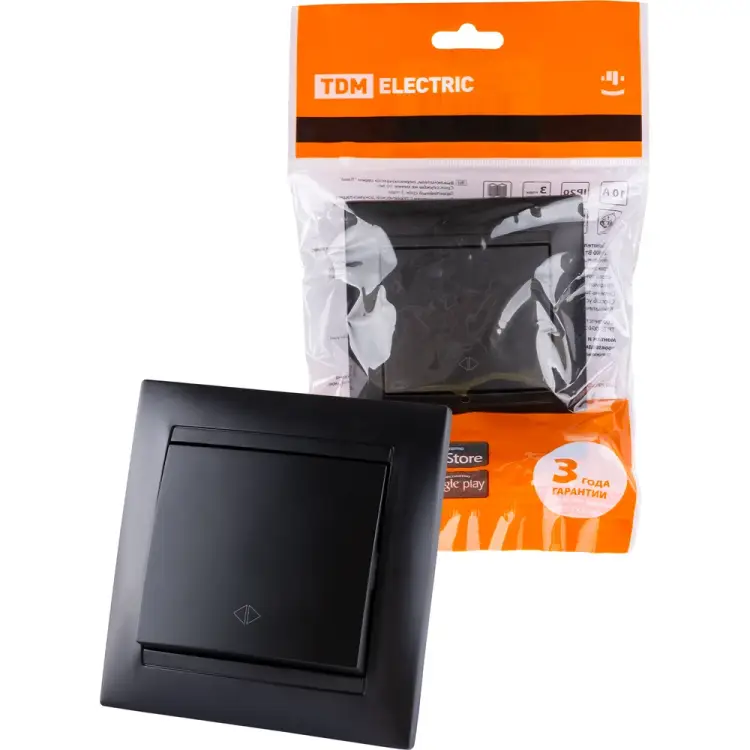 Перекрестный одноклавишный выключатель TDM ELECTRIC Лама SQ1815-0636