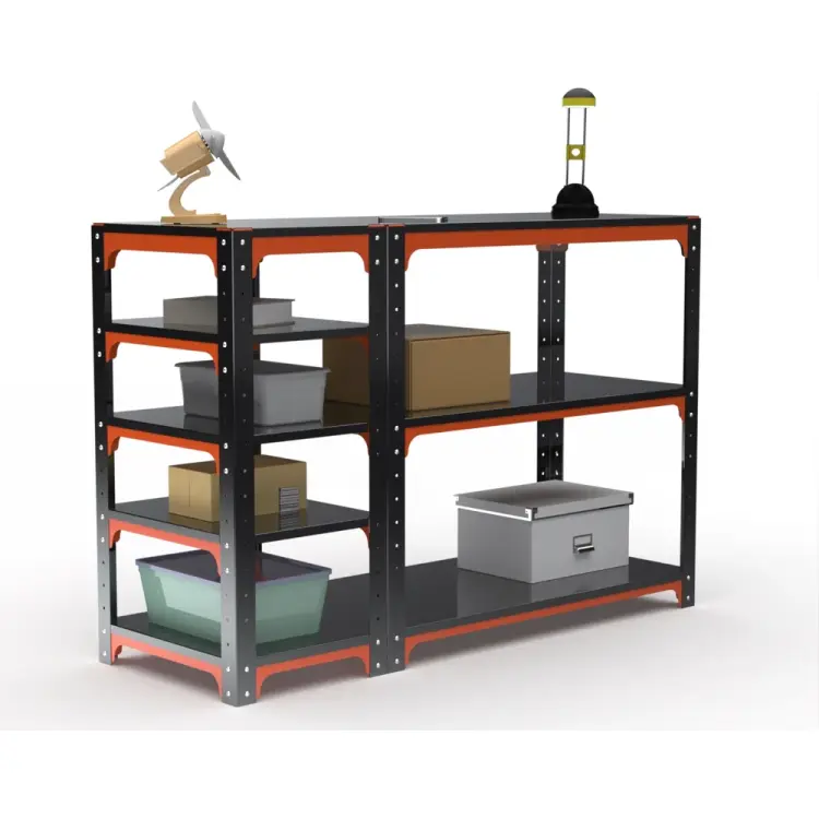 Стол-верстак ООО Металекс KIT 950х1400х600 (с бок. полками) (оранжево-чёрный) 204542