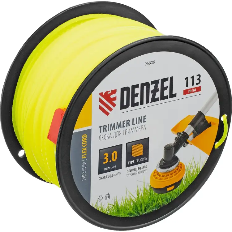 Двухкомпонентная леска для триммера Denzel EXTRA CORD 96806