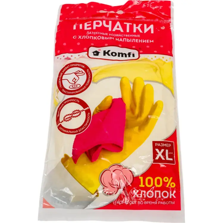 Хозяйственные латексные перчатки Komfi 126937 Хозяйственные латексные перчатки Komfi 126937