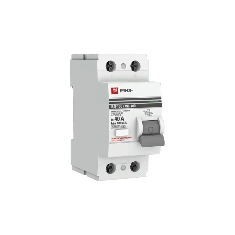 Селективное устройство защитного отключения EKF PROxima elcb-2-40-100S-em-pro