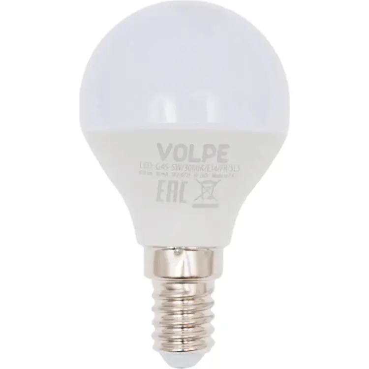 Светодиодная лампа Volpe LED-G45-5W/3000K/E14/FR/SLS UL-00008812
