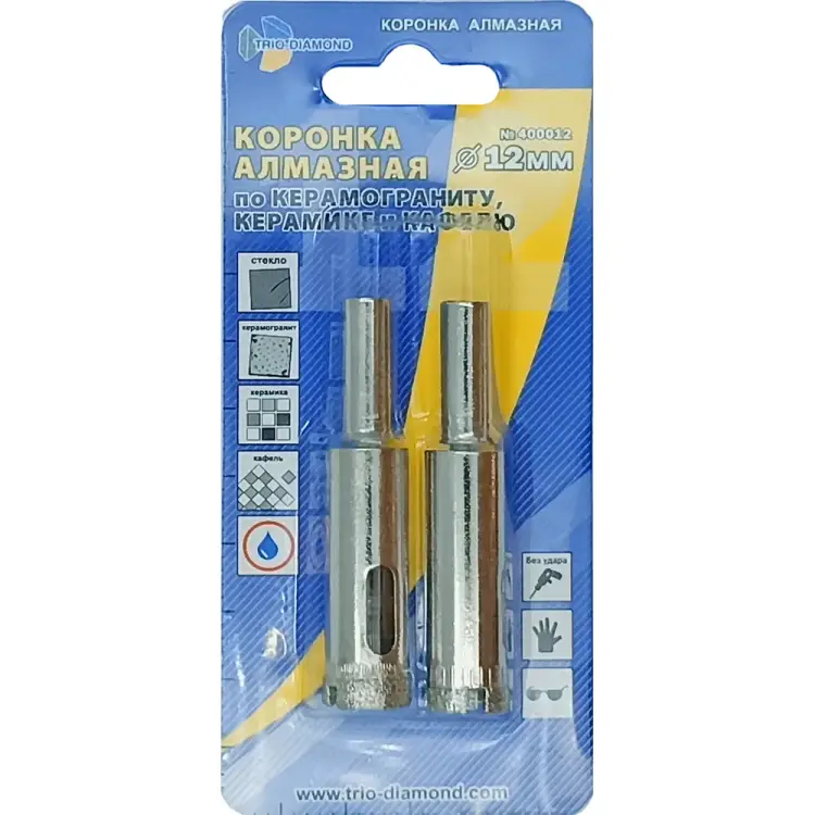 Алмазная коронка по керамике и кафелю 12 мм TRIO-DIAMOND 400012