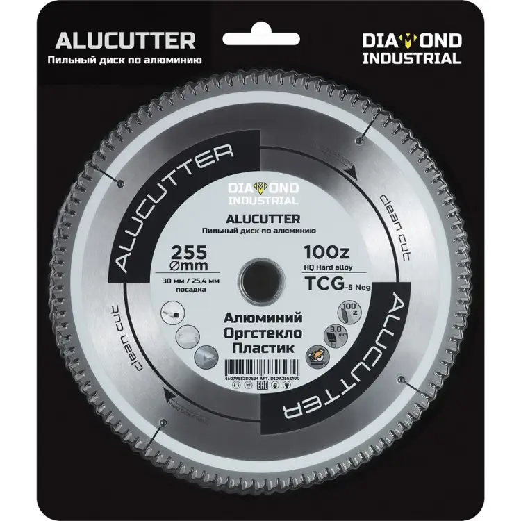 Диск пильный по алюминию, пластику Diamond Industrial Alucutter DIDA255Z100 Диск пильный по алюминию, пластику Diamond Industrial Alucutter DIDA255Z100