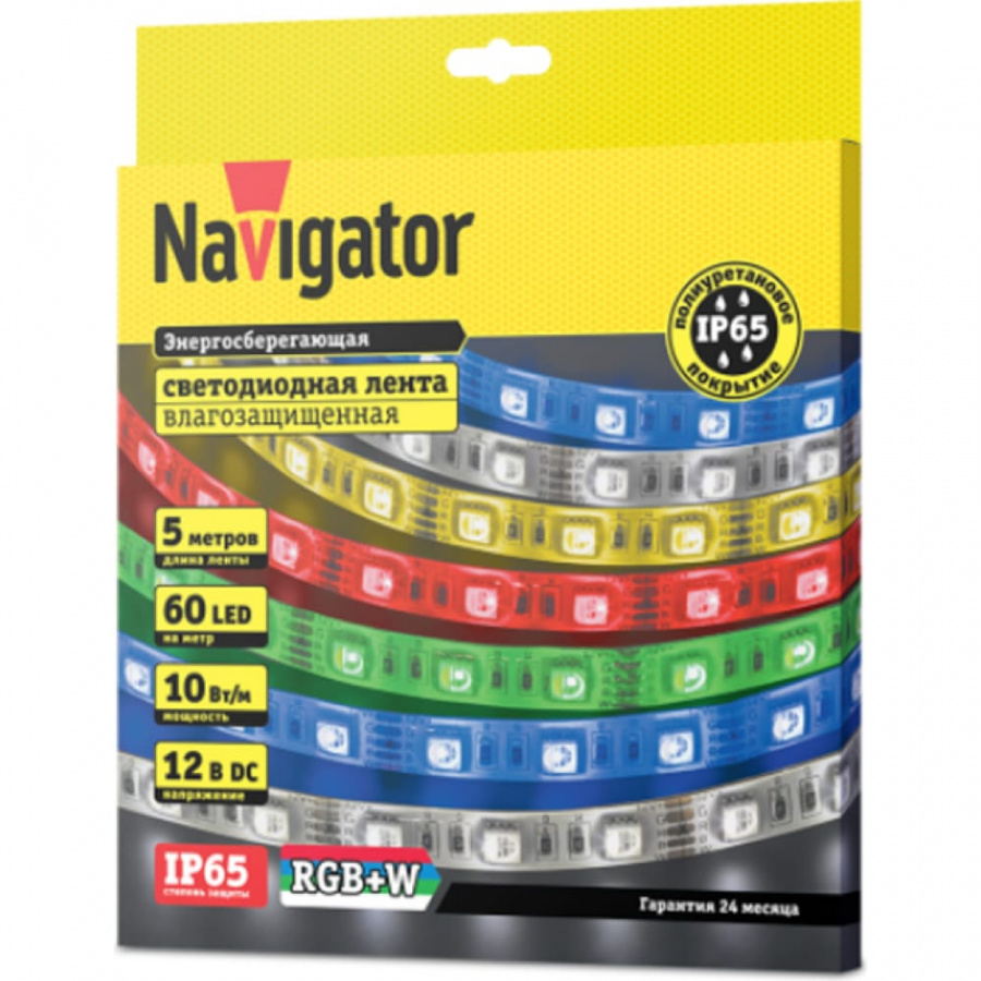 Светодиодная лента Navigator NLS-5050RGBW60-10-IP65-12V