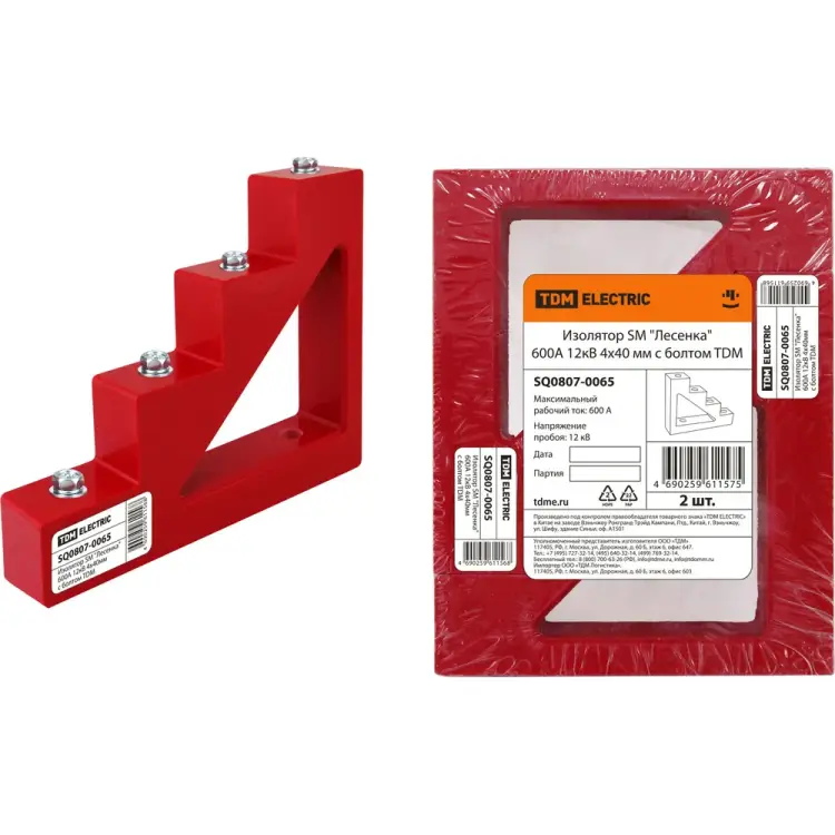 Изолятор TDM ELECTRIC SM Лесенка 600А 12кВ 4х40мм с болтом SQ0807-0065