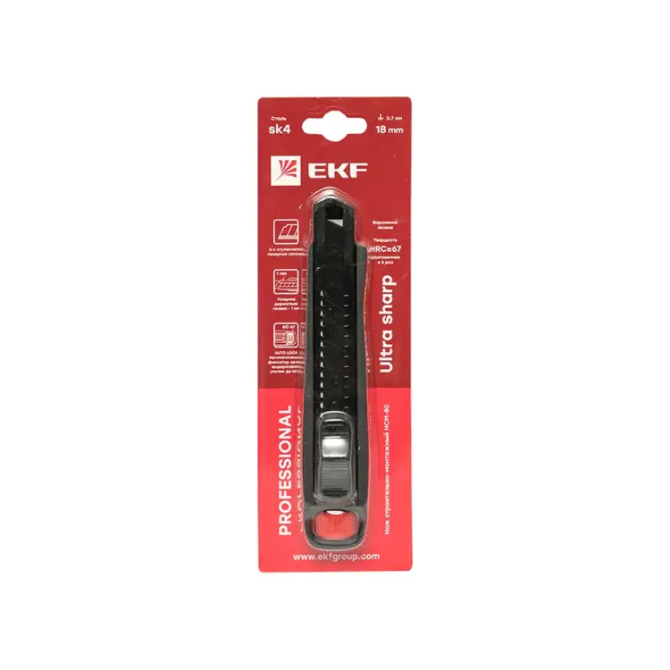Строительно-монтажный нож EKF НСМ-80 Professional ncm-80-pro