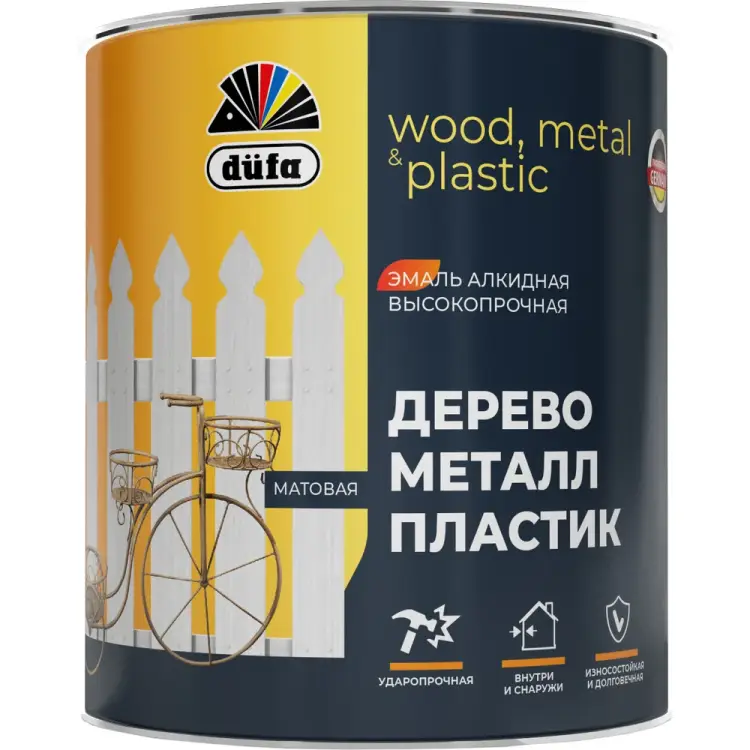 Алкидная эмаль дерево, металл, пластик Dufa МП00-012373
