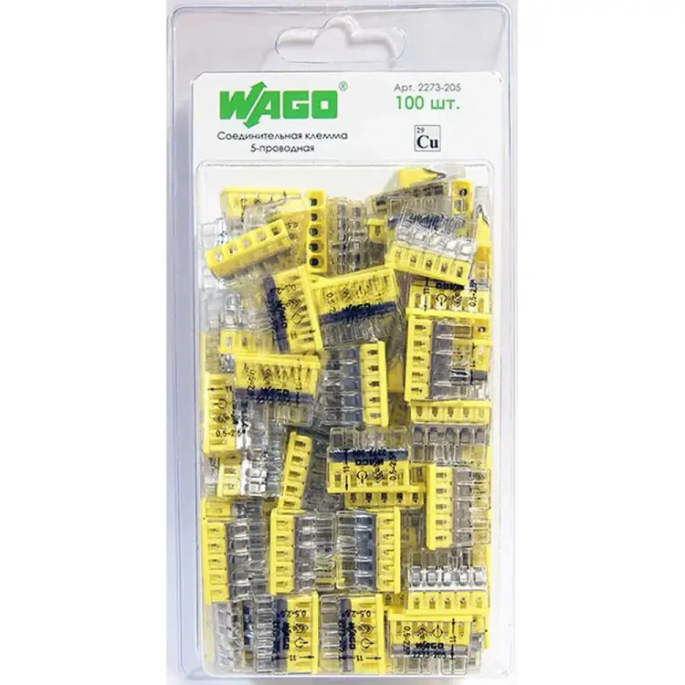 Пятипроводная соединительная клемма для быстрого монтажа WAGO 2273-205 2668