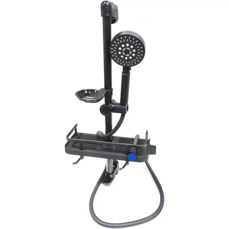 Душевая стойка SANTREK AQUA-1601 BLACK (высота 600мм) с полочкой 119978