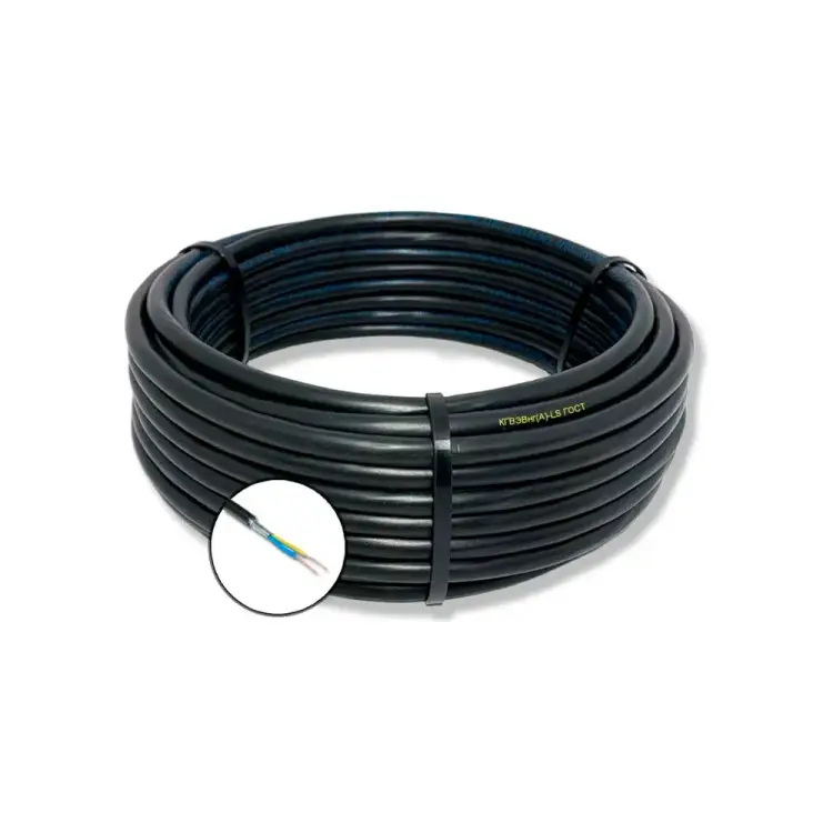 Гибкий кабель ПРОВОДНИК кгвэвнг(a)-ls 2x6 мм2, 100м OZ64651L100