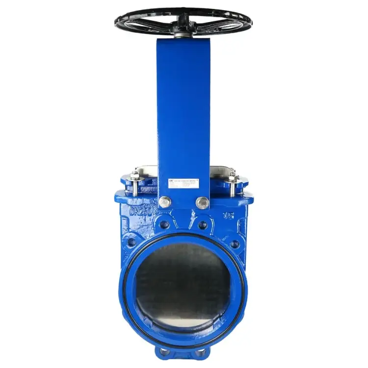 Ножевая чугунная межфланцевая двухсторонняя шиберная задвижка DN.ru D040-03178