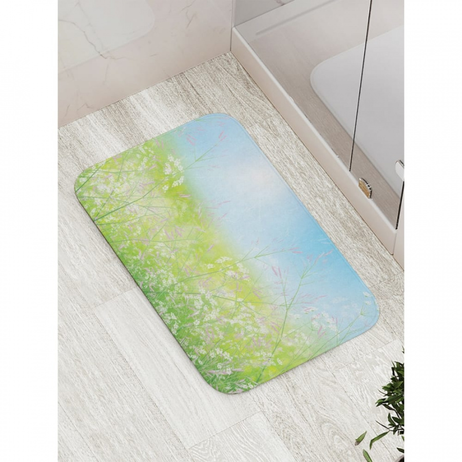 Противоскользящий коврик для ванной, сауны, бассейна JOYARTY Густая цветочная долина