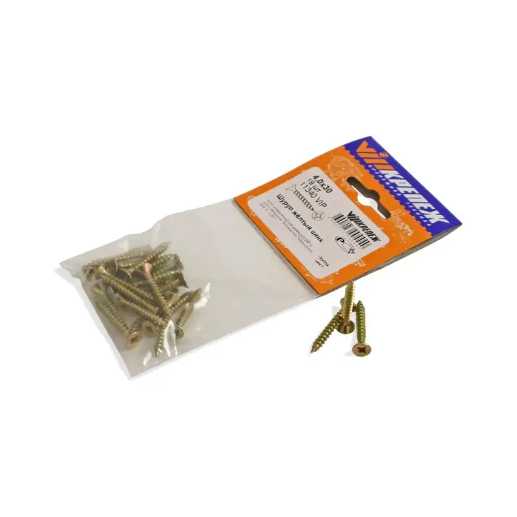 Шуруп vipкрепеж желтый цинк 11340 VIP