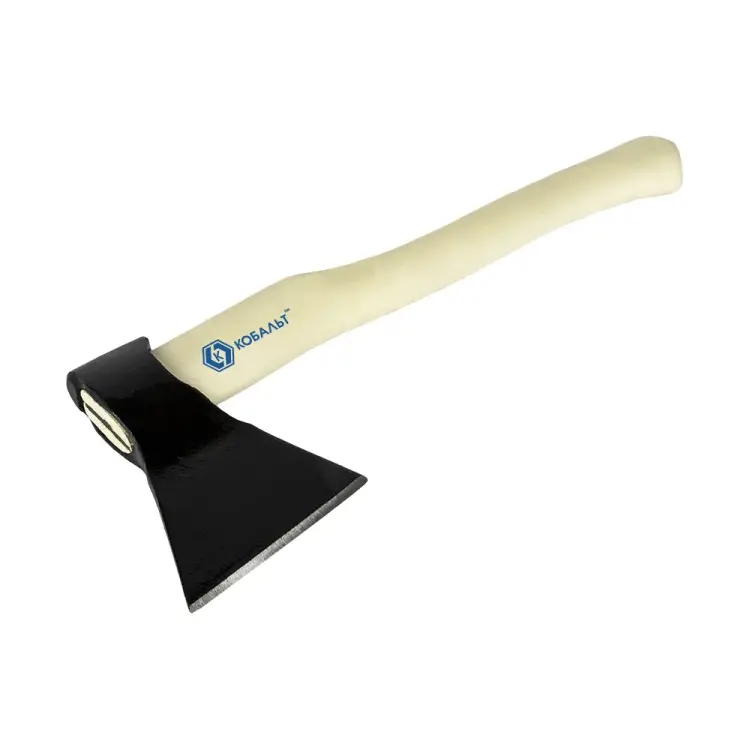 Столярный кованый топор КОБАЛЬТ 600 г, деревянное топорище, прямое лезвие 906-678