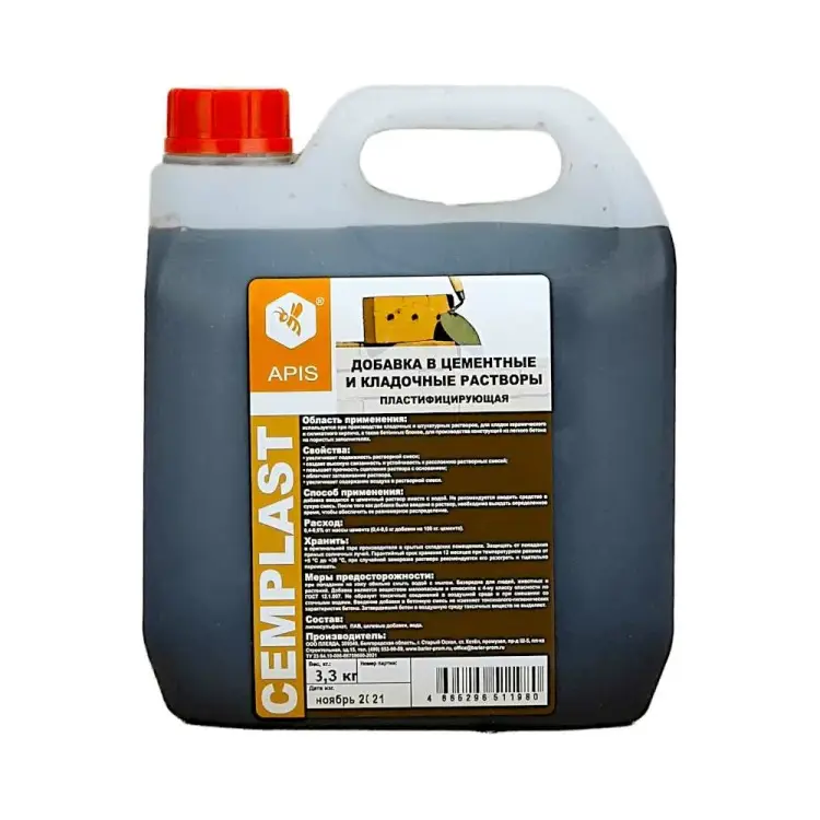 Добавка в штукатурные и кладочные цементные растворы APIS CEMPLAST 4665296517487