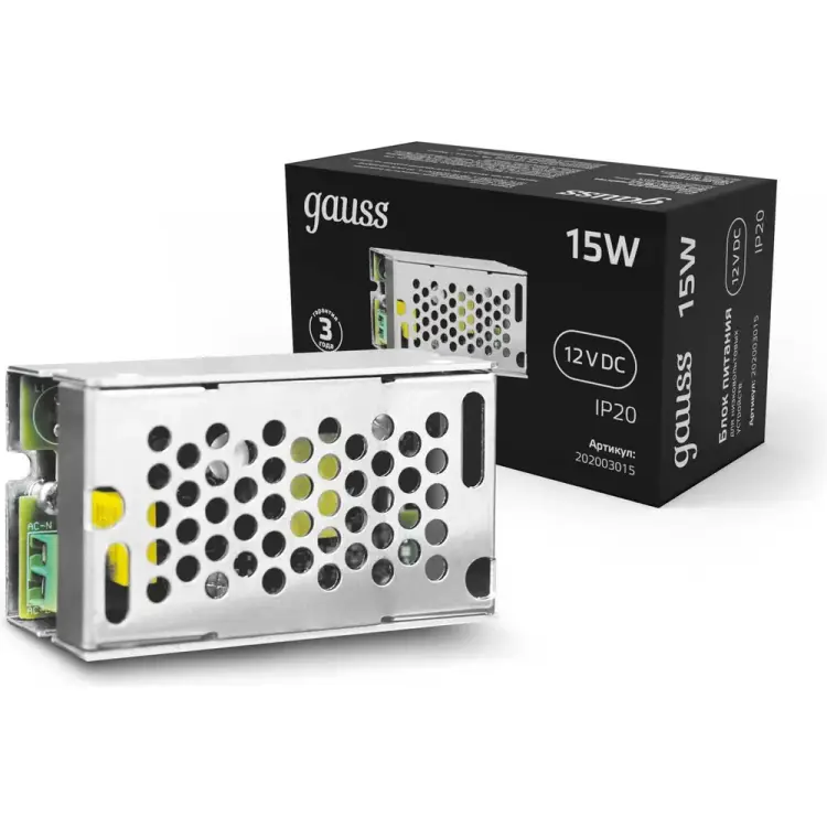 Блок питания Gauss LED STRIP PS 15W 12V 202003015