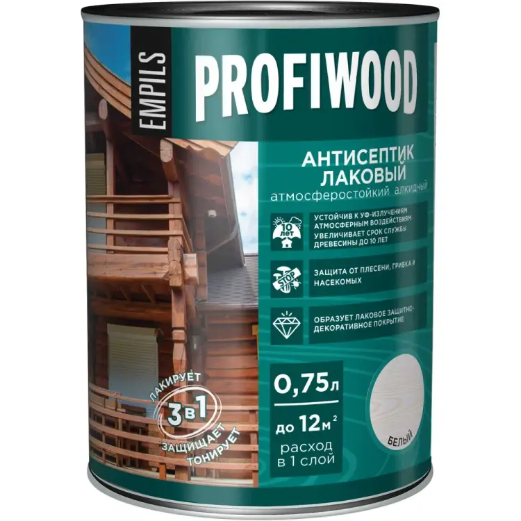 Лаковый тонирующий атмосферостойкий алкидный антисептик Profiwood 67012
