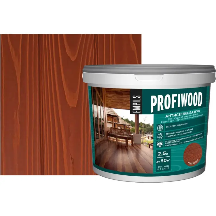 Декоративный атмосферостойкий антисептик-лазурь Profiwood 70018