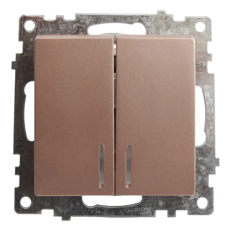 Двухклавишный выключатель STEKKER Катрин GLS10-7102-02 39593