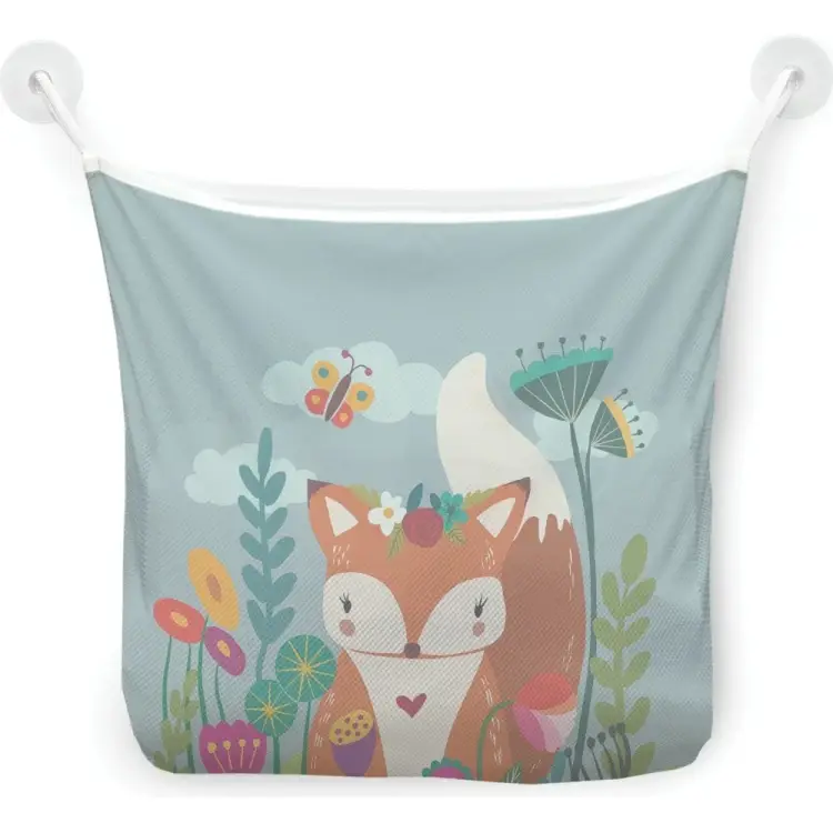 Настенная сетка-органайзер для ванной для игрушек JOYARTY Лисенок спрятался в цветах tgb_385265